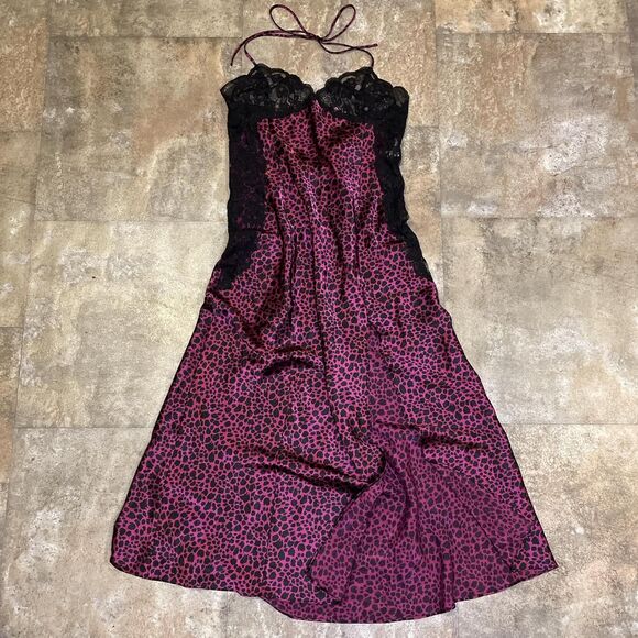 Frederick's of Hollywood Dresses & Skirts - vintage 90s frederick’s of hollywood purple and black lace full slip dress large